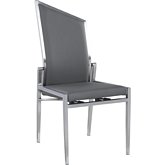 Nala Motion Back Dining Chair in Grey Leatherette & Brushed Stainless (Set of 2)